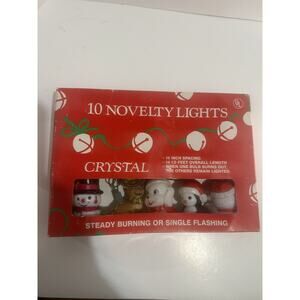 Vintage Blow Mold Christmas tree String Lights Dog Penguin Snowman Bear Deer